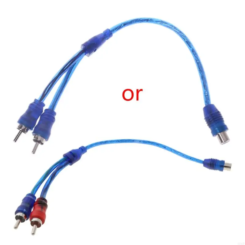 

900F 20-32cm RCA 1 Female to 2 RCA Male Y Type Cord for Car System