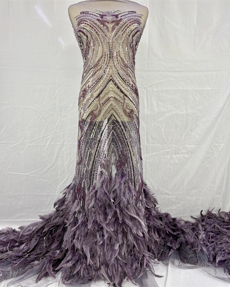 Mermaid Nude One Shoulder Evening Dresses Gowns 2026 Luxury Feather Beaded Elegant LuxurFor Women Party