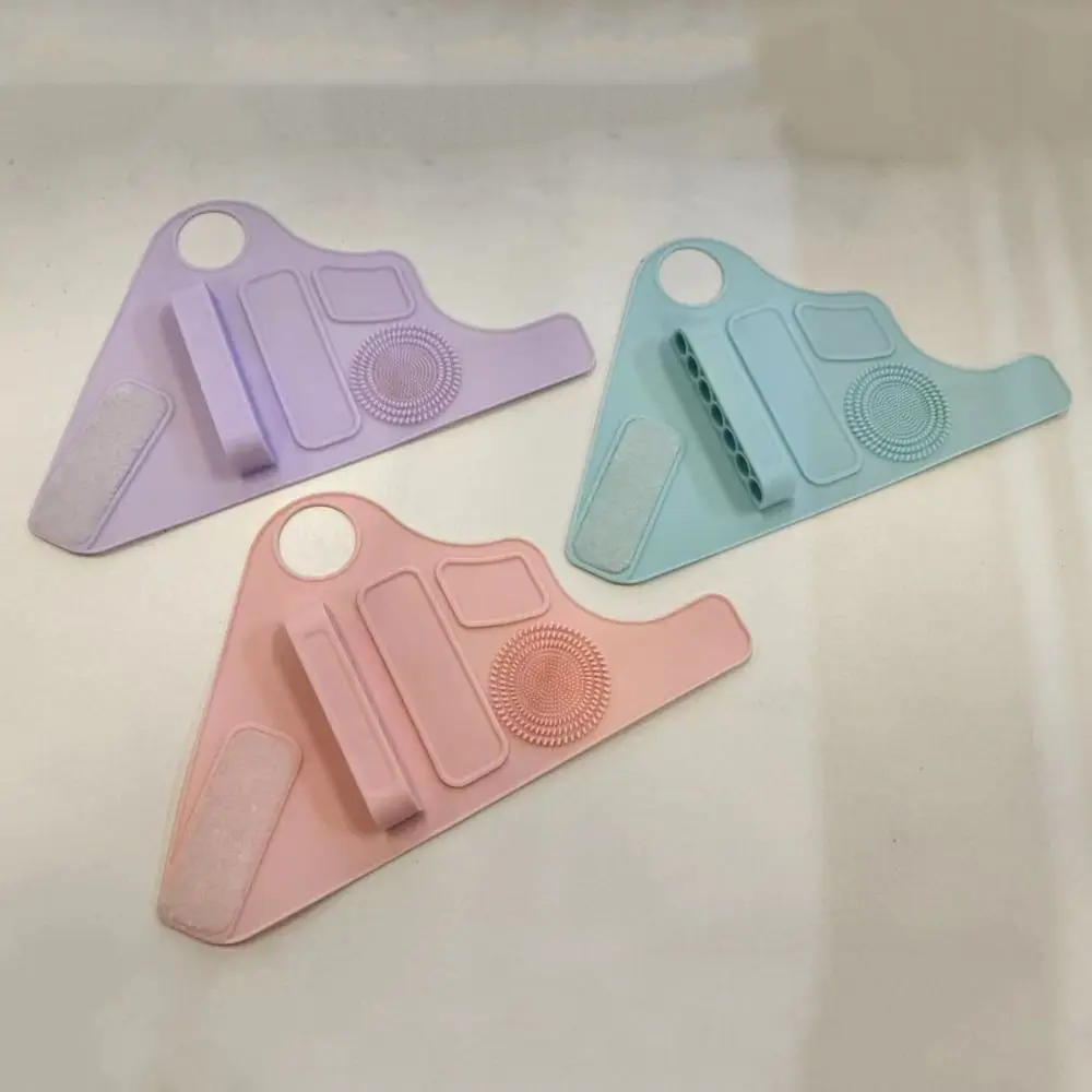 

New Silicone Makeup Tool Storage Adjustable Soft Makeup Cleaner Holder Blue Purple Pink Makeup Brush Strap Wristband Makeup