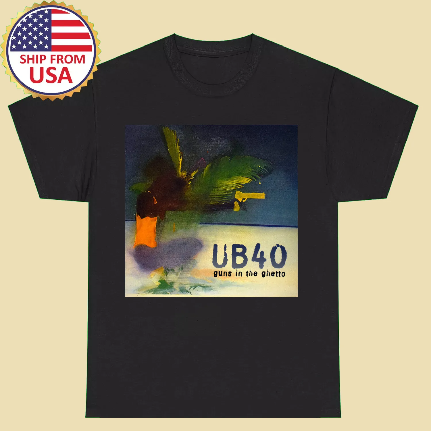 UB40 BAND Guns In The Ghetto ПОДАРОК ФУТБОЛКА ВЕНТИЛЯТОР Полноразмер S-5XL ET1327