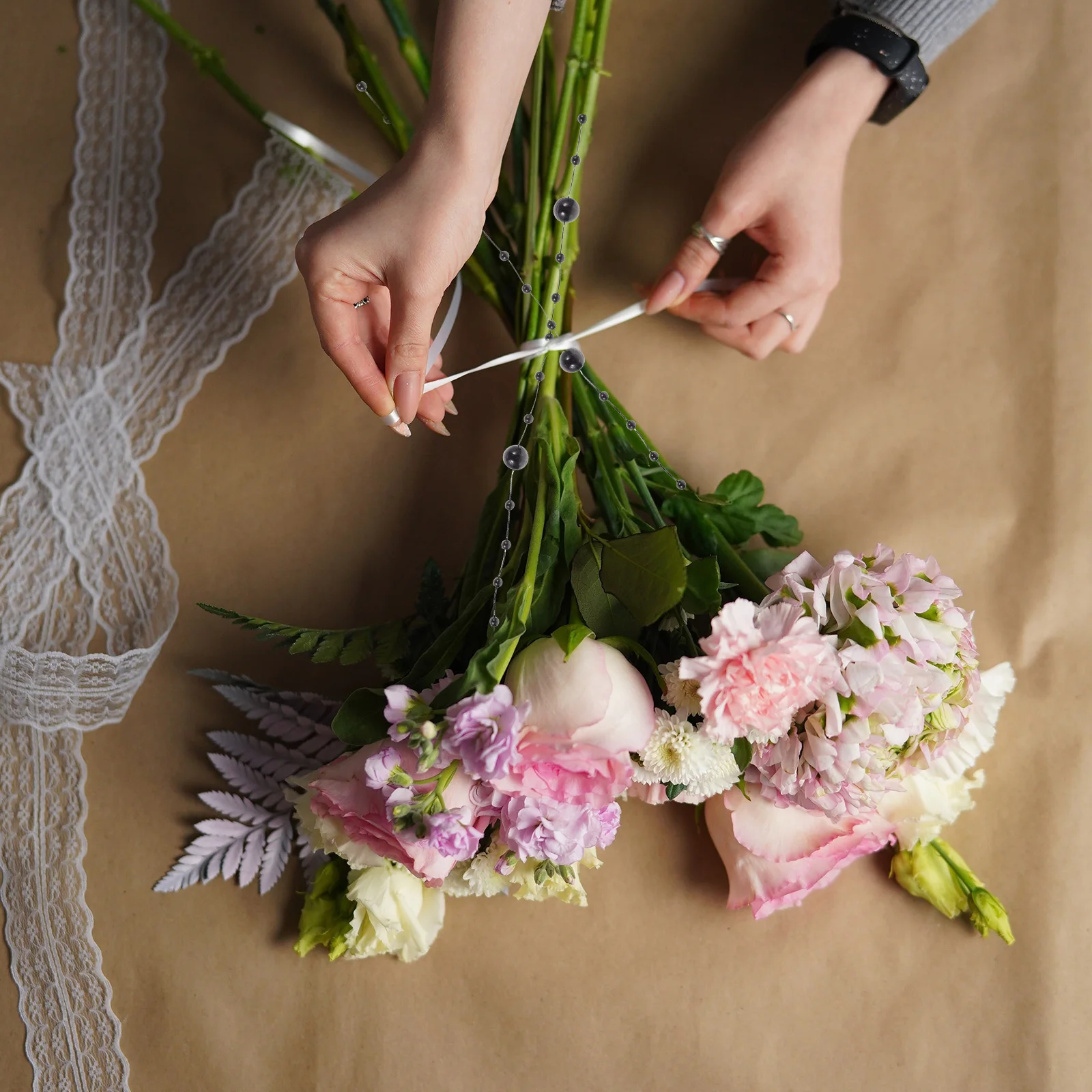 

Pearls Necklace Beads Garland 8 3 Fishing Line Decorative Chain DIY nament Festival Jewelry Craft Accessory Home Decor