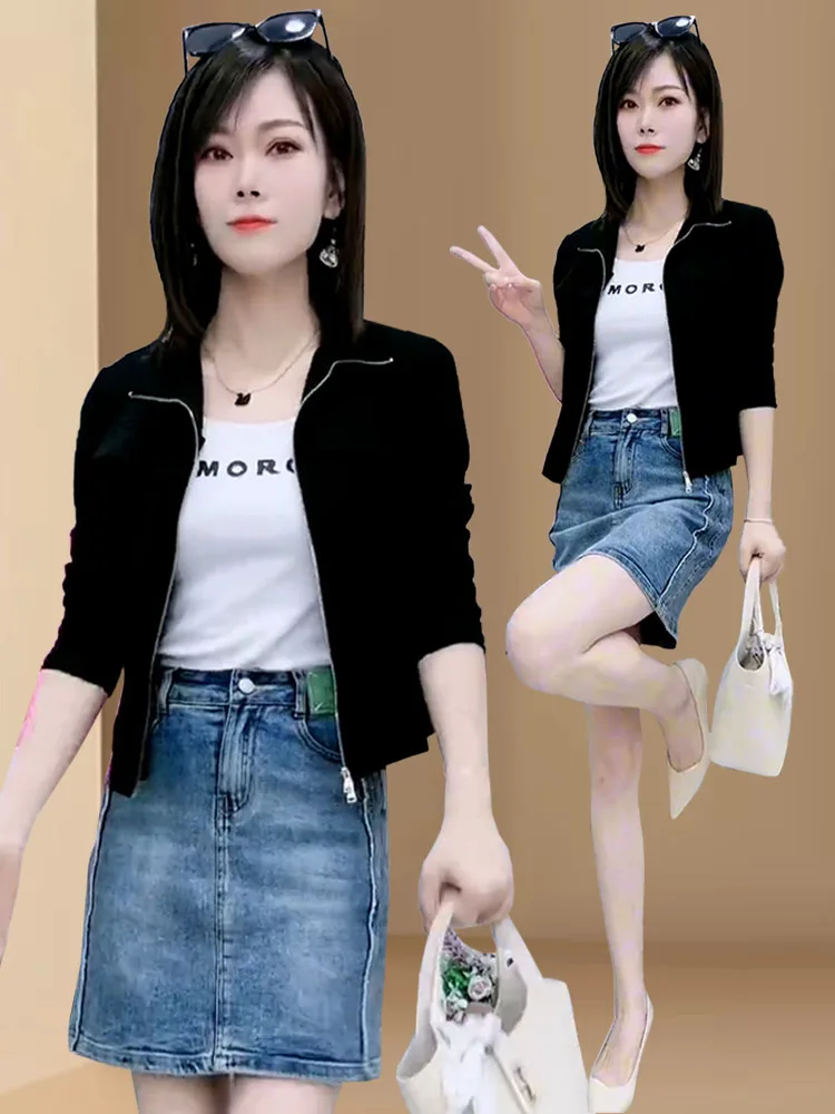 

Модный тонкий короткий кардиган для женщин, свободный, с длинными рукавами, отложным воротником, осенняя новинка, утягивающий силуэт