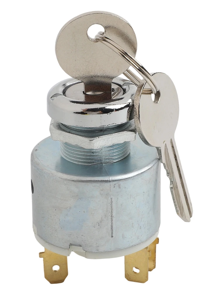 Keys Ignition Switch 1pc Aluminum Brand New High Temperature Resistance Silver 12V 3 Position Car Lgnition Switch