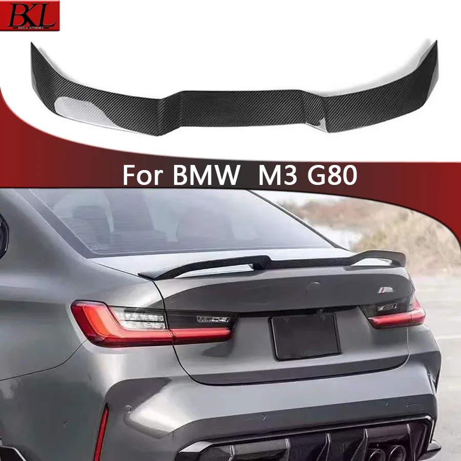 

For BMW M3 G80 Carbon Fiber Spoiler Tail fins Rear Spoiler Duckbill Car Wing Retrofit the rear wing Upgrade body kit