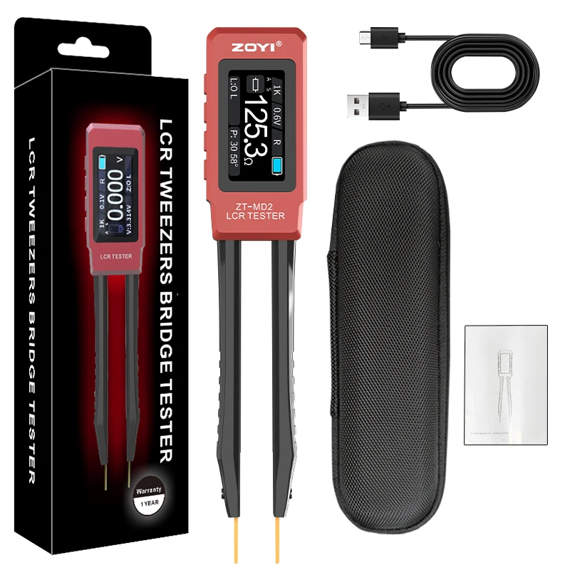 ZOYI New ZT-MD2 جسر ملاقط LCR عالي الدقة، التعرف التلقائي للجهد، المقاومة، الحث، السعة، والحرة
