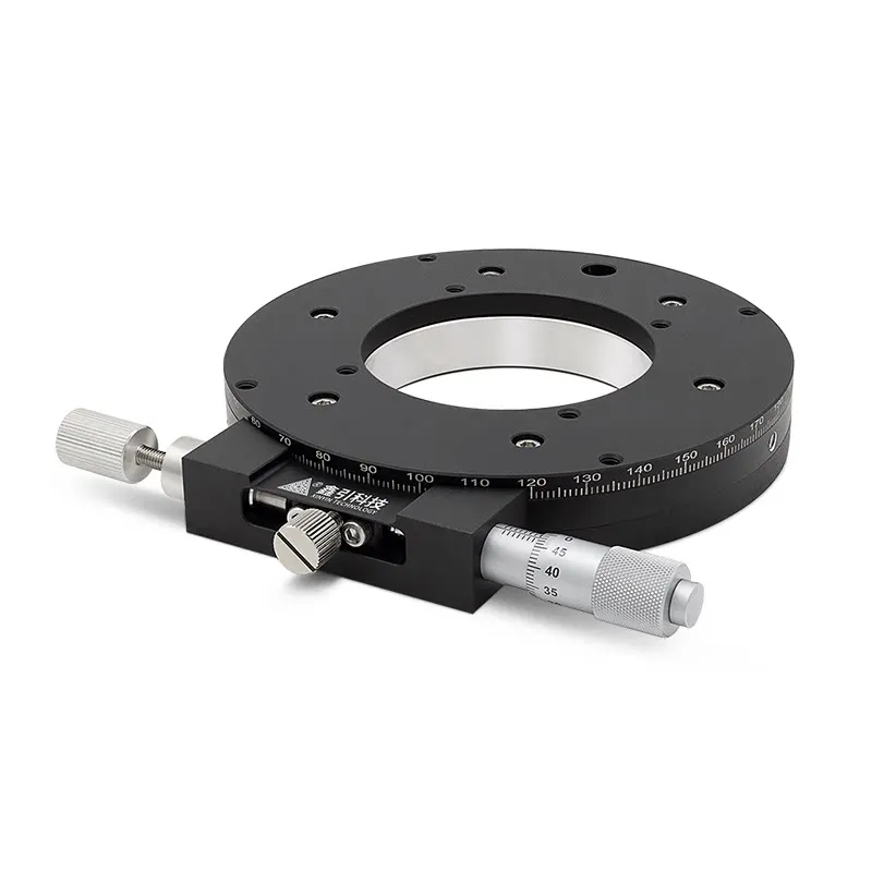 R-axis hollow rotary slide manual precision fine-tuning high-precision 360 ° angle optical displacement platform indexing disc