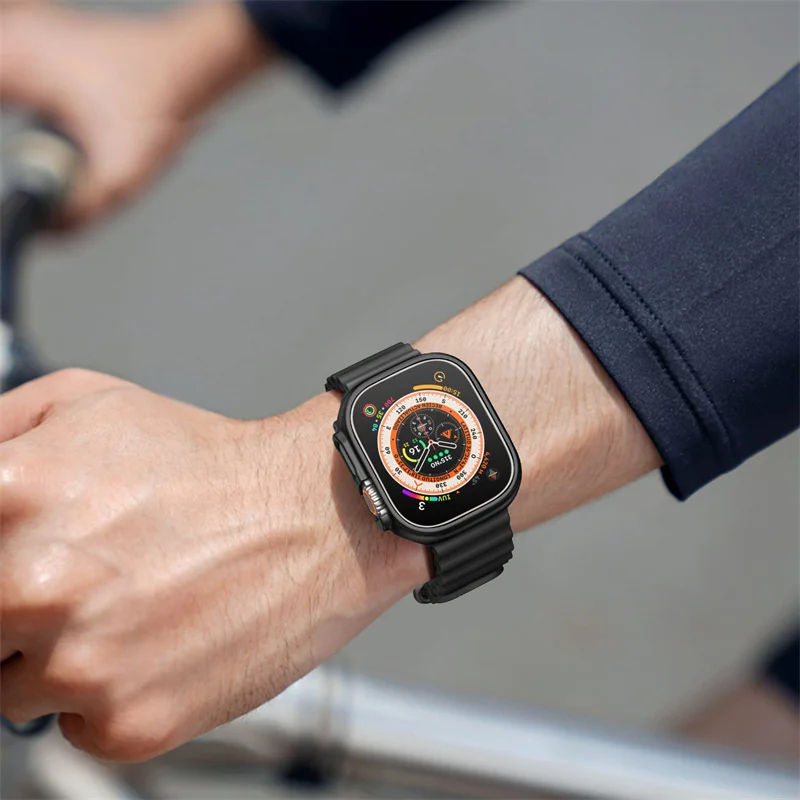 Apple watch ultra 2 جراب من الزجاج المقسى ، 49 ، كمبيوتر ، مصد ، واقي شاشة صندوق فاخر ، ملحقات