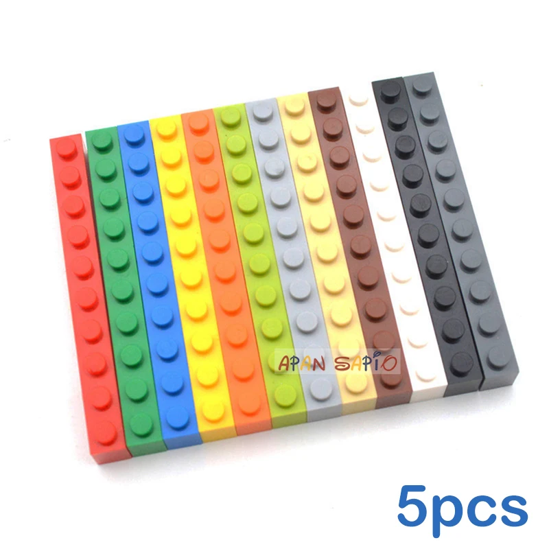 5PCS DIY Building Blocks 1x10 Dots Thick Figures Bricks Educational Creative Toys for Children Size Compatible With Brands