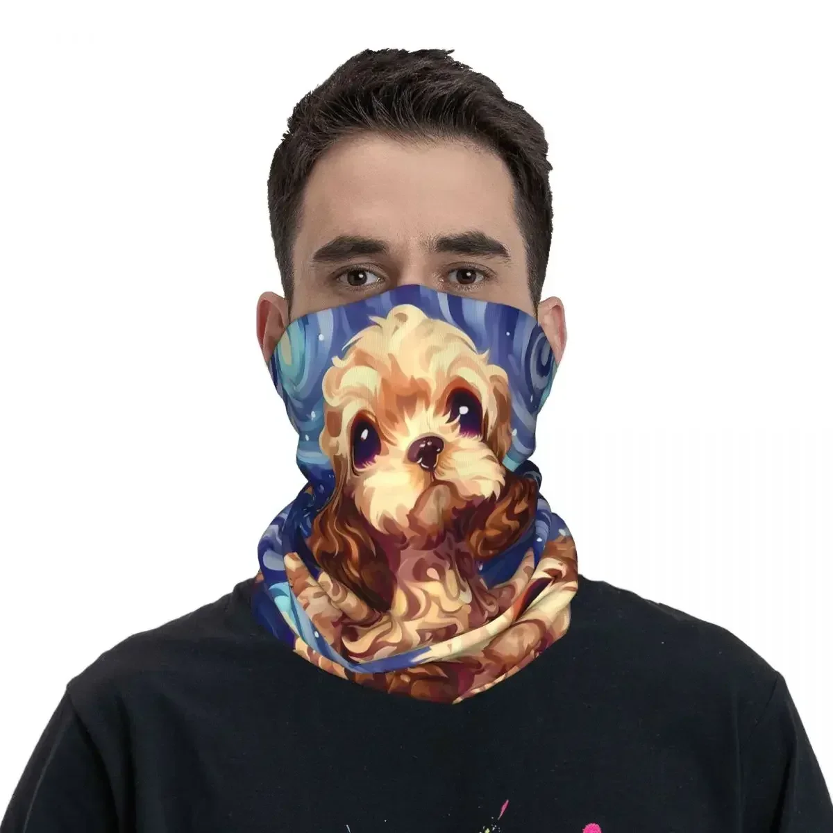 Cocker Spaniel Starry Night Bandana Neck Cover Printed Wrap Scarf Warm Cycling Scarf Hiking Fishing For Men Women Adult Winter