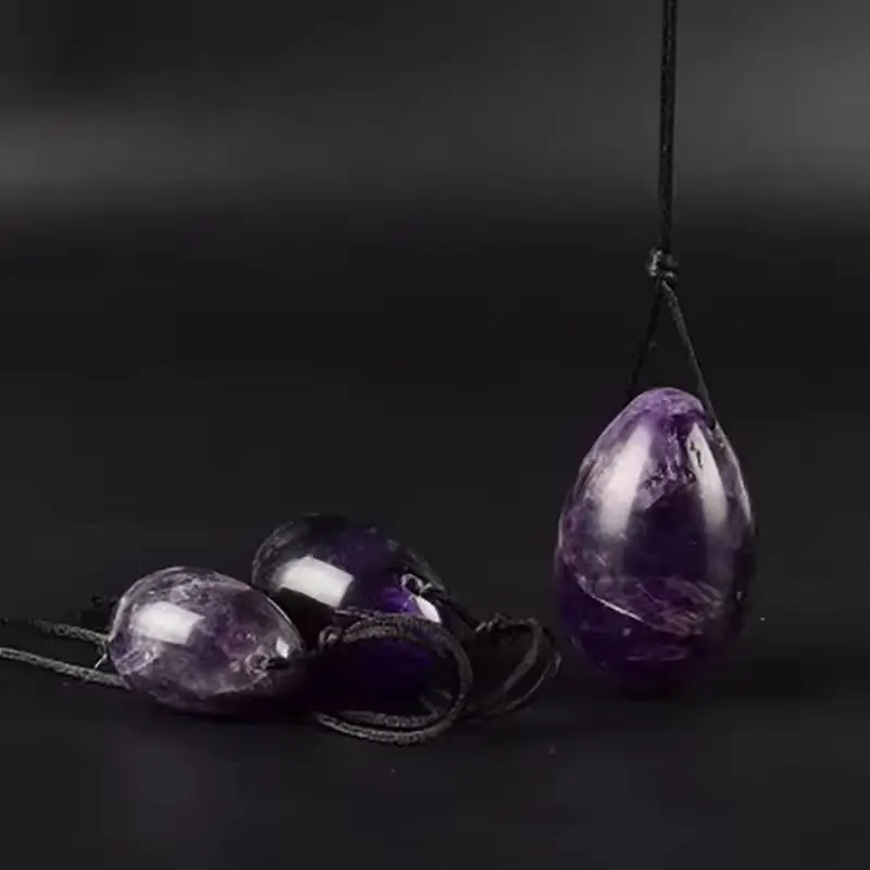 Natural Drilled Yoni Egg Amethyst Jade Kegel Exerciser Massage Women Vaginal Muscle Tightening Healty Tools For Wife