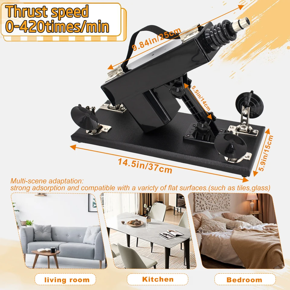 DTSUDU New Automatic Mute Sex Machine with 3XLR Dildo Attachments for Female and Male Adjustable Speed Masturbator Vibrator Adults Sex Toys