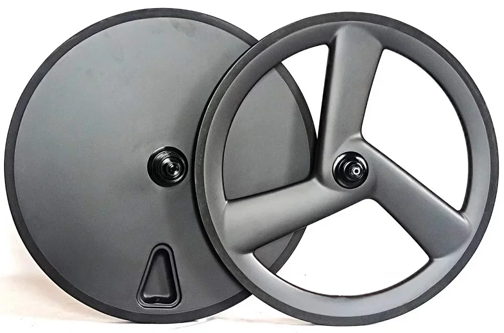 

20" 406 BMX Road Bike Carbon Wheel Set Front 3 Spokes Rear Disc Wheels Rim/Disc Brake UD/3K/12K Matte Glossy