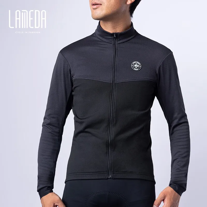 Lameda Cycling Jerseys For Men  5 ℃-15 ℃ Cycling Costs Long Sleeve Fleece Jacket Windproof Mtb Bike Clothes Cycling Tops