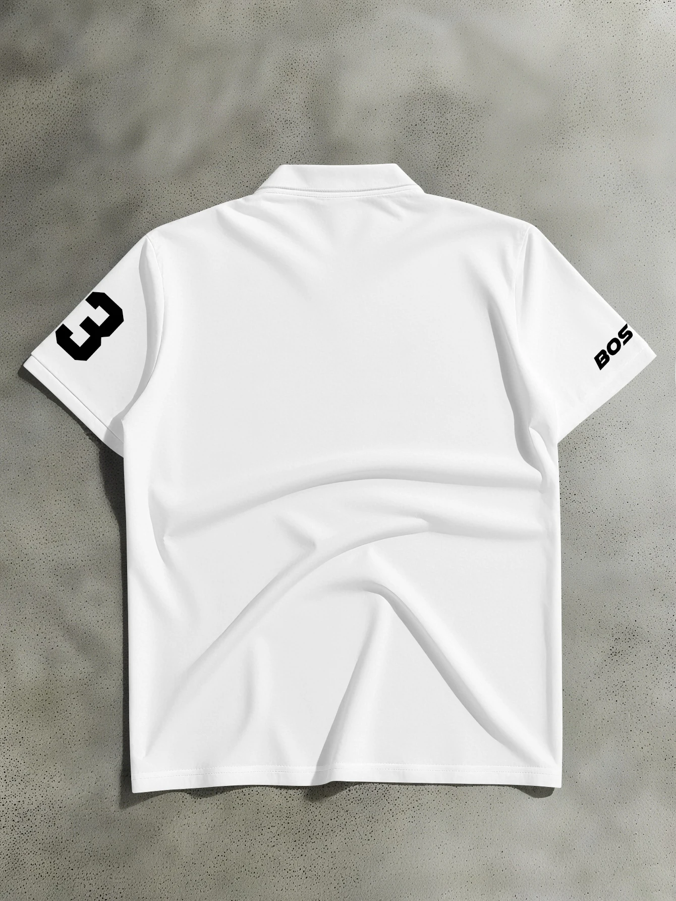 Men Boston FREEDOM CA Shield Number 2 Sleeve Print White Short Sleeve Polo Shirt S-XXL
