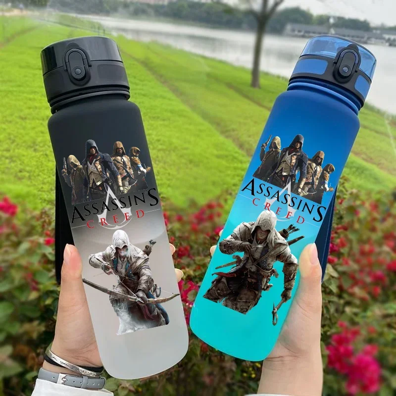 Assassins Game Creed 650ml Large Capacity Water Bottle Outdoor Sports and Game Peripheral Water Cup Plastic Frosted Cups