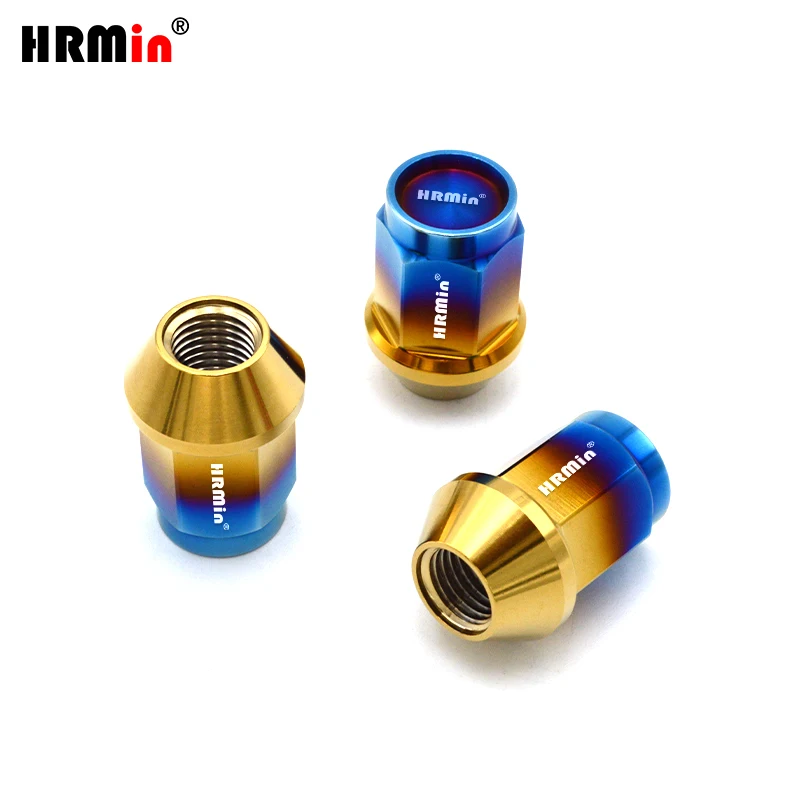 HRMin 10.9 grade Gr.5 titanium cone seat wheel lug nut titanium nut （16+4+1）ps M12*1.5/M12*1.25/M14*1.5/M14*1.25 mm