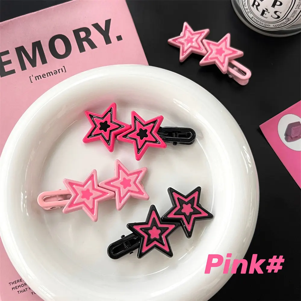 5Pcs Sweet Cool Wind Star Series Hairpin ins Spicy Girl Bang Hairpin Side Clip Headwear Clip Duck Mouth Clip