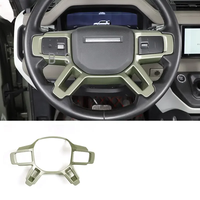 

Car Accessories For Land Rover Defender 110 20-2022 ABS Carbon Fiber/Black/Silver/Oak grain Car Steering Wheel Sequins Stickers