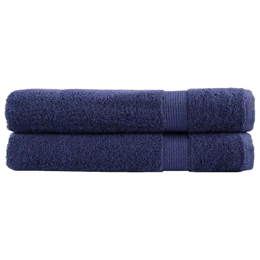 SOLUND Premium Sauna Towels 2pcs Navy Blue 80x200cm 600gsm Ultra-Absorbent