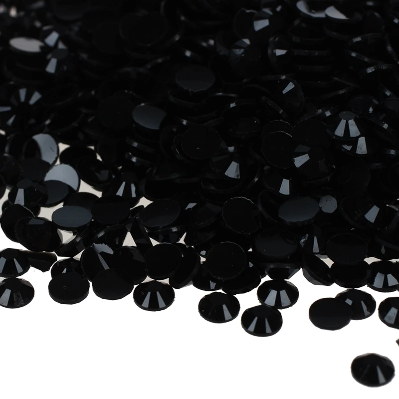 6000Pcs Crystal Flatback Acrylic Rhinestones Beads Nail Art (Black)