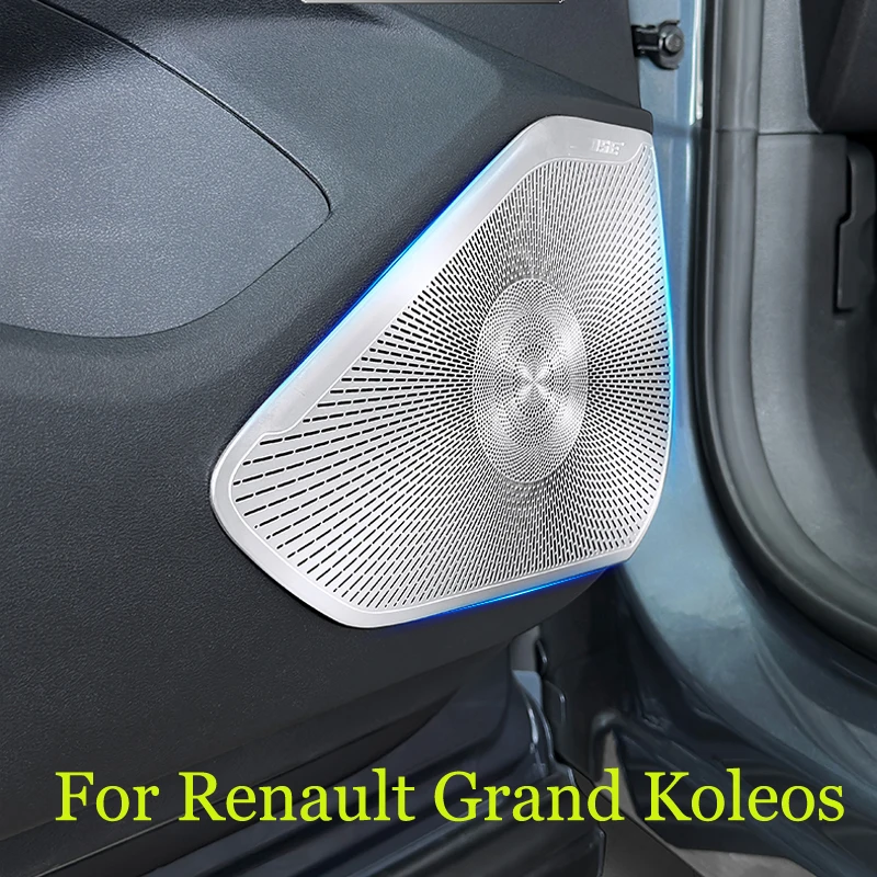 

Car Stereo Speaker Door Sticker Cover For Renault Grand Koleos 2024 2025 Stainless steel Trim Car Styling Auto Accessories