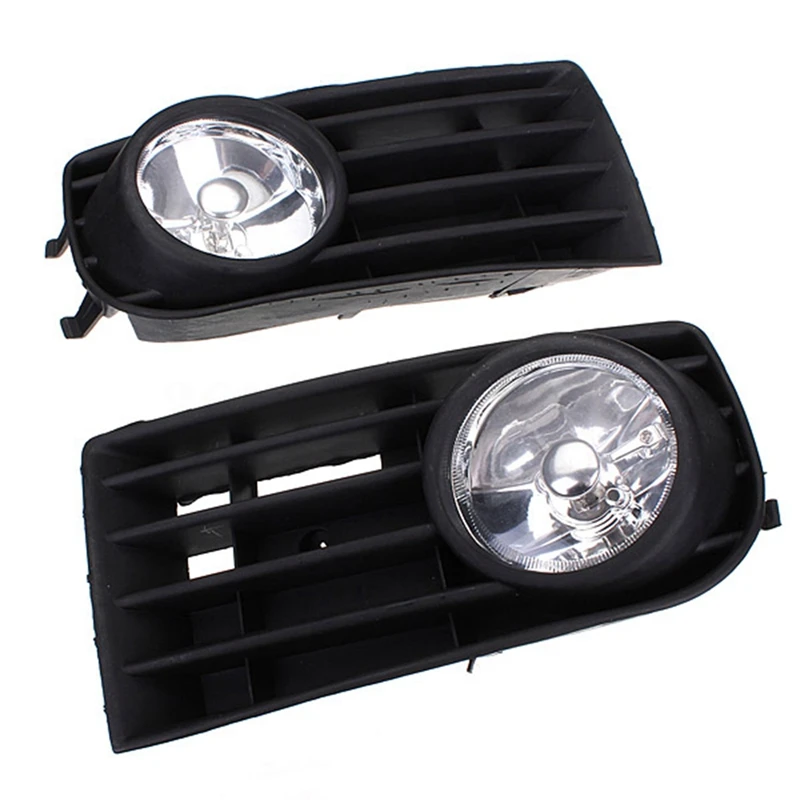 White Fog Light Grill Kit For Vw Golf Mk5 Rabbit 2006 2007 2008 2009 Front Bumper Grille Fog Lamp