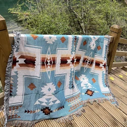 Bohemian Blankets Vintage Knit Throw Thread Blanket Sofa Bed Plaid Soft Tassel Bed Plaid Tapestry Bedspread Tablecloth Cobertor