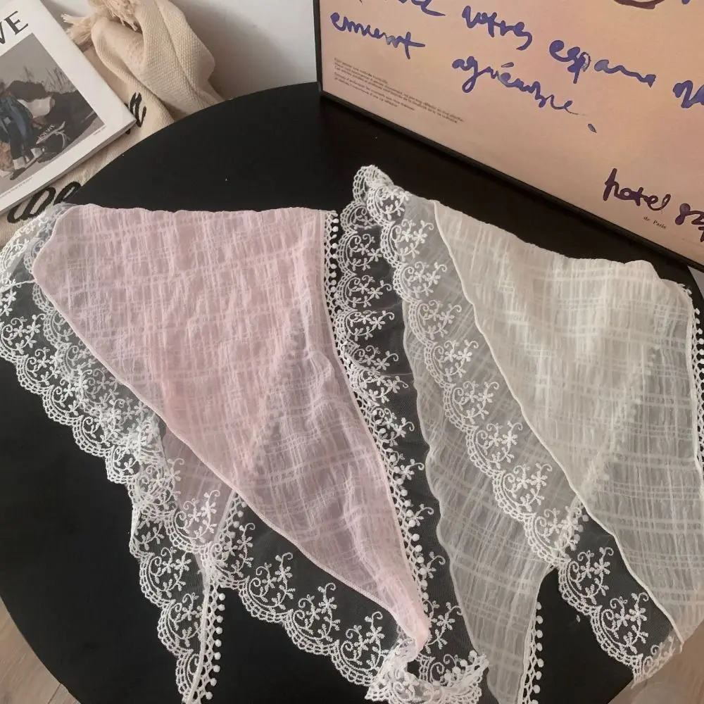 甘い優しいレースのヘアスカーフ三角写真ヘアアクセサリーヘッドスカーフフレンチスタイルヘッドバンドターバン女性女の子