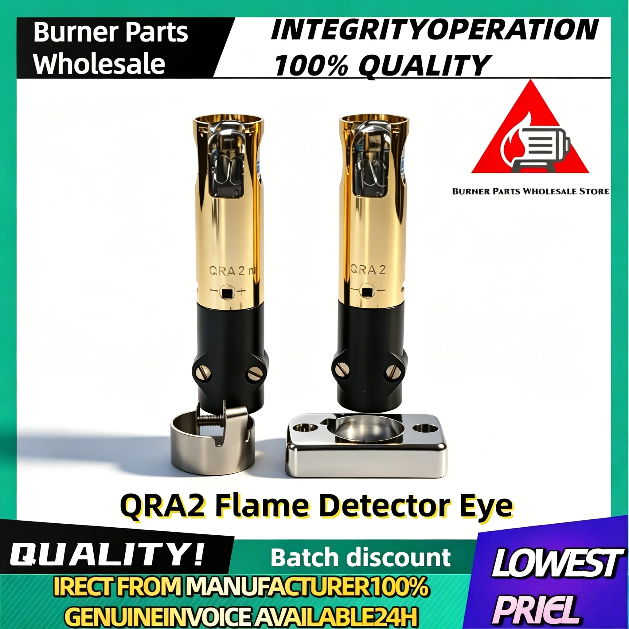 Industrial Burner UV Flame Detector Eye QRA2 High Sensitivity Photocell Flame Sensor for Boiler Heating Thermal Equipment