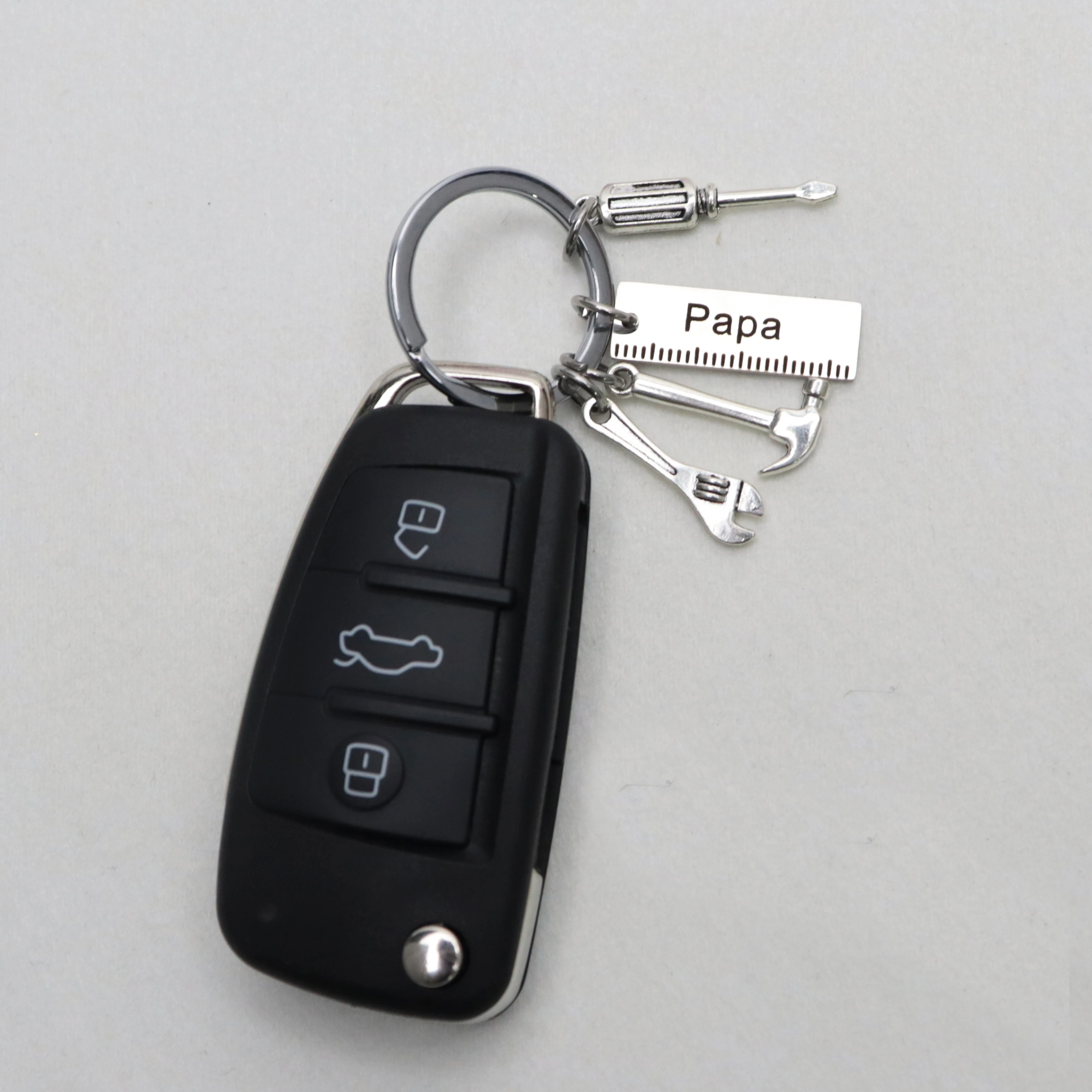 المفاتيح طقم أدوات صغيرة AlloyScrew سائق مع حاكم المطرقة وجع مفك مفتاح سلسلة حلقة رئيسية حلقة تسلق سحر هدية الأب