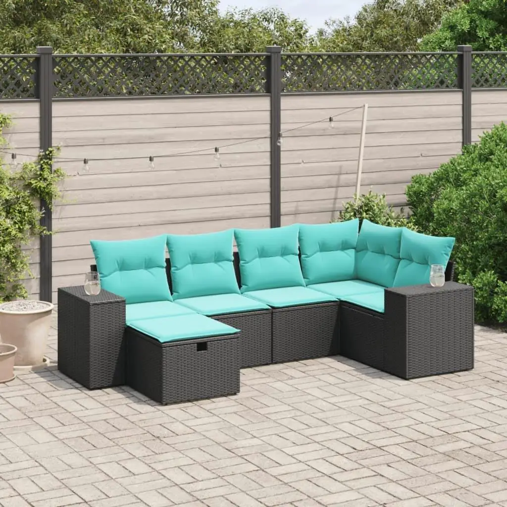

Large Black Modular Poly Rattan Garden Sofa Set Outdoor Seating Furniture for Patio Yard Lounge 10 Pieces