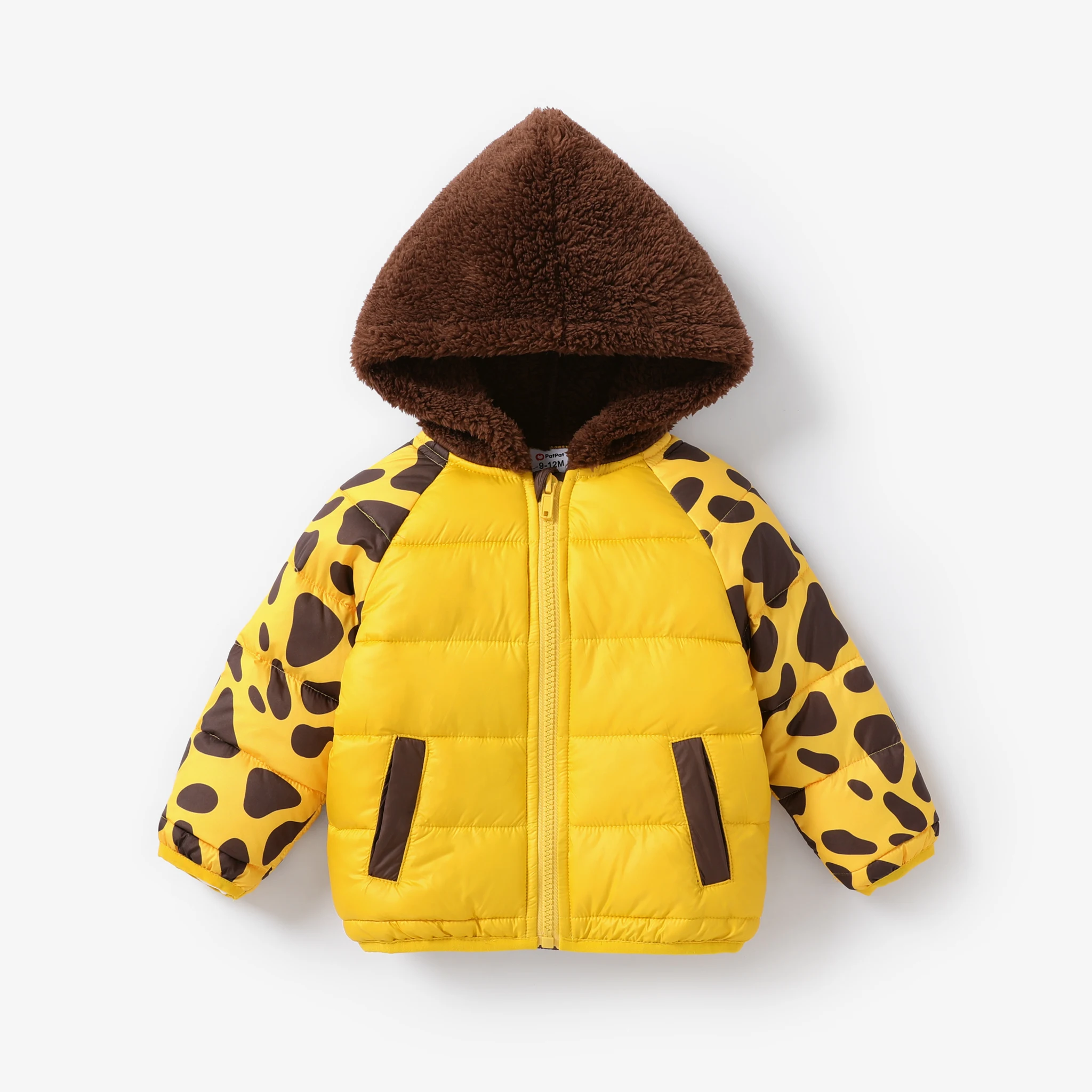 PatPat Baby Girl/Boy Giraffe Animal pattern Coat with Fuzzy Hooded