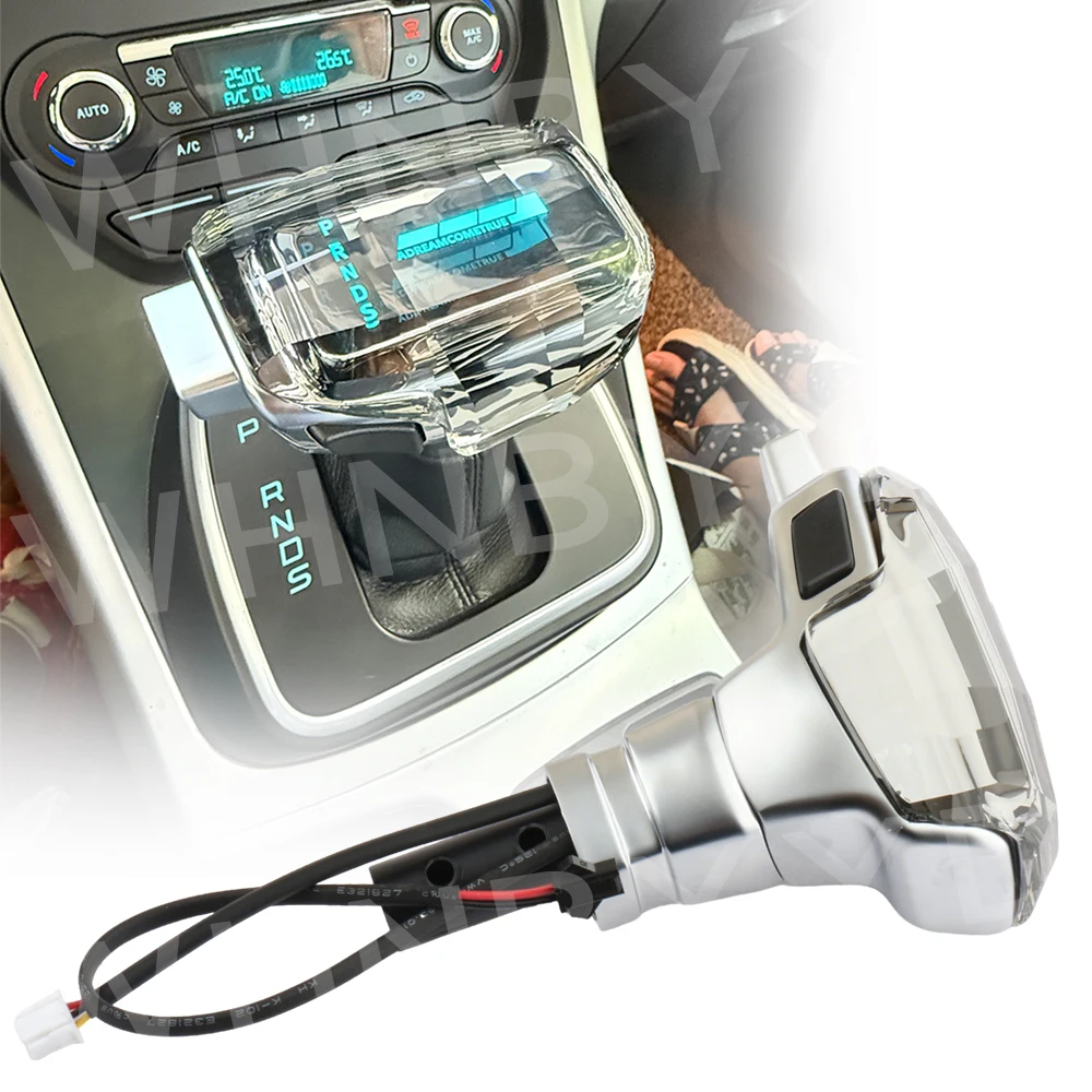 

LED Crystal Gear Shift Knob For Ford Kuga Escape Mondeo Fusion Ecosport 13-16 Automatic Transmission Lever Shifter Handle Stick