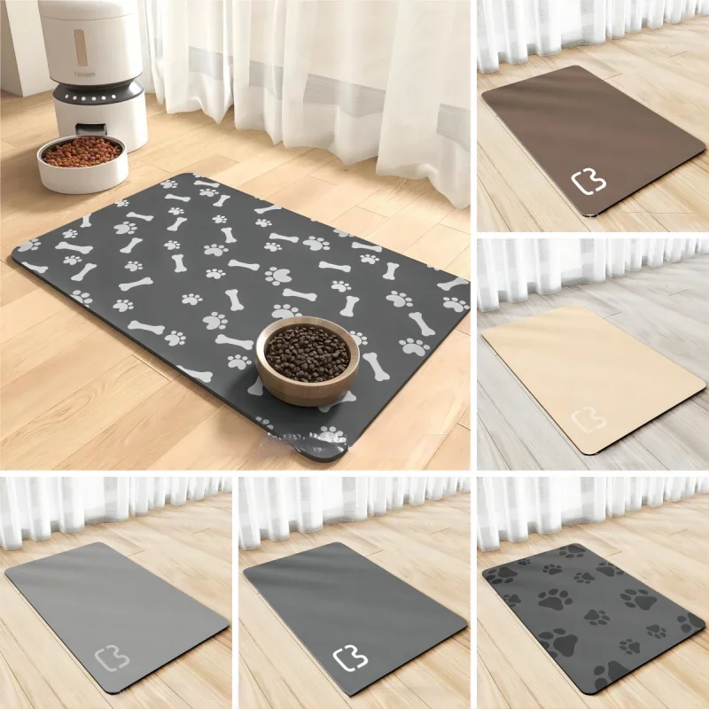 Cartoon Pet Paws Mat Diatom Mud Super Absorbent Floor Mats for Feeding Room Toilet Quick Dry Non-slip Bathroom Rug Home Carpet