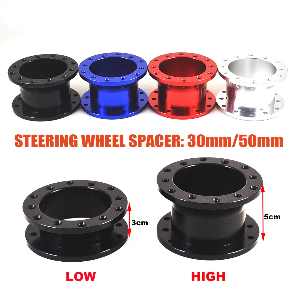 Espaciador de volante Universal de aleación de aluminio, adaptador de 3CM/5CM para carreras deportivas, Kit de espaciador de cubo Snap Off Boss