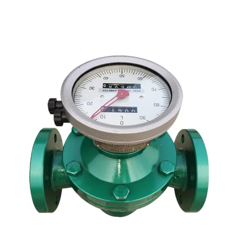 Elliptical Gear Flow Sensor Mechanical Pointer Digital Display Meter for Fuel Syrup Liquid Measurement