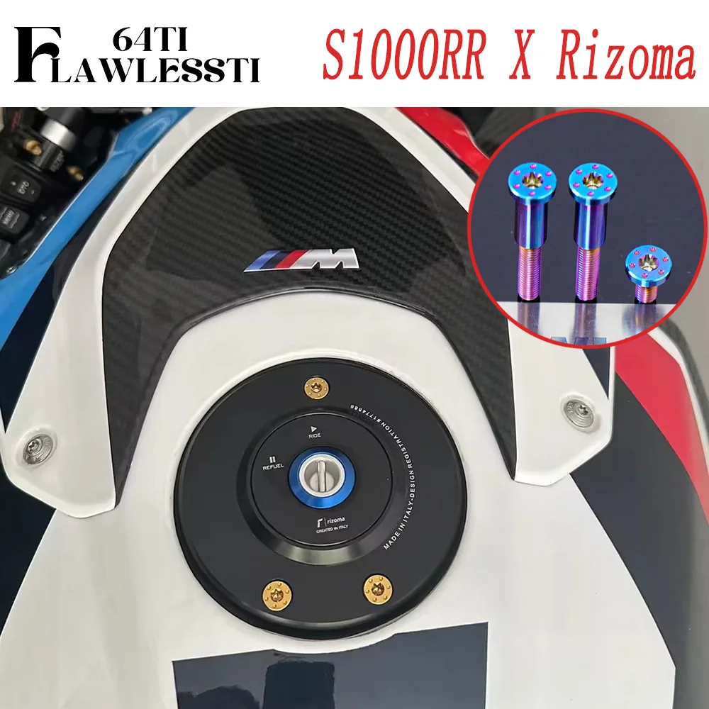 FLAWLESSTI Gr5 Titanium Bolt Oil Tank Cap Bolt For S1000RR X Rizoma