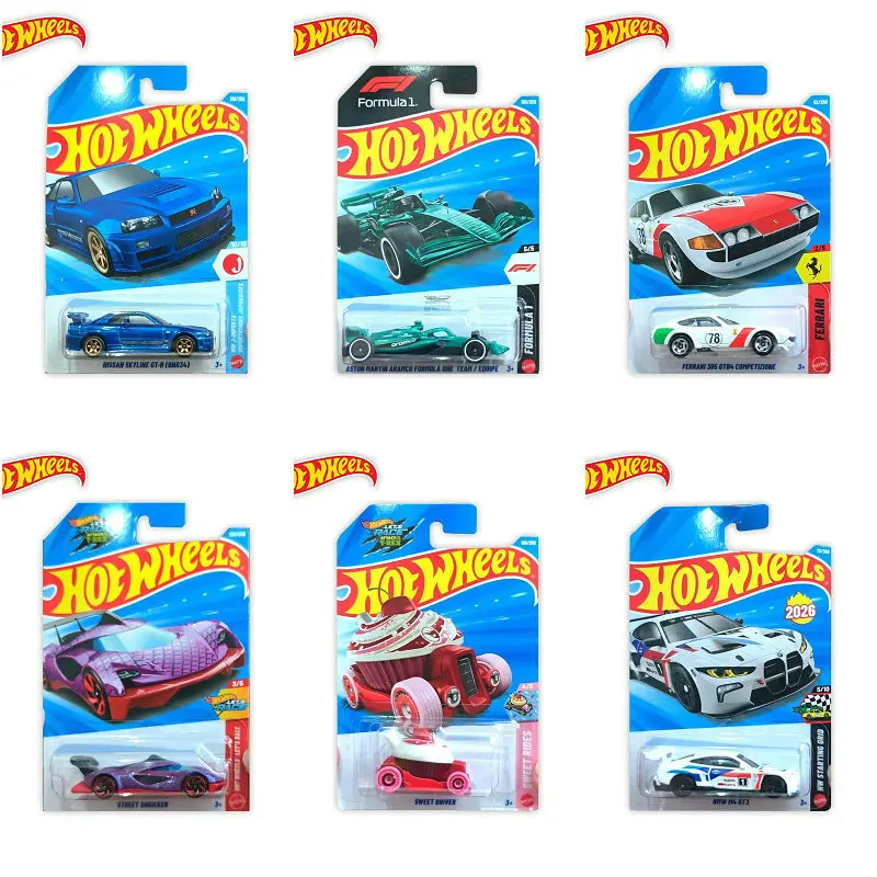 Hot Wheels Novo Lote 2026K Carro Esportivo de Liga Metálica, Carro de Brinquedo Infantil, Modelos BMW M4, Nissan GTR, Porsche, Ferrari, Carro de Brinquedo Die-Cast 26K