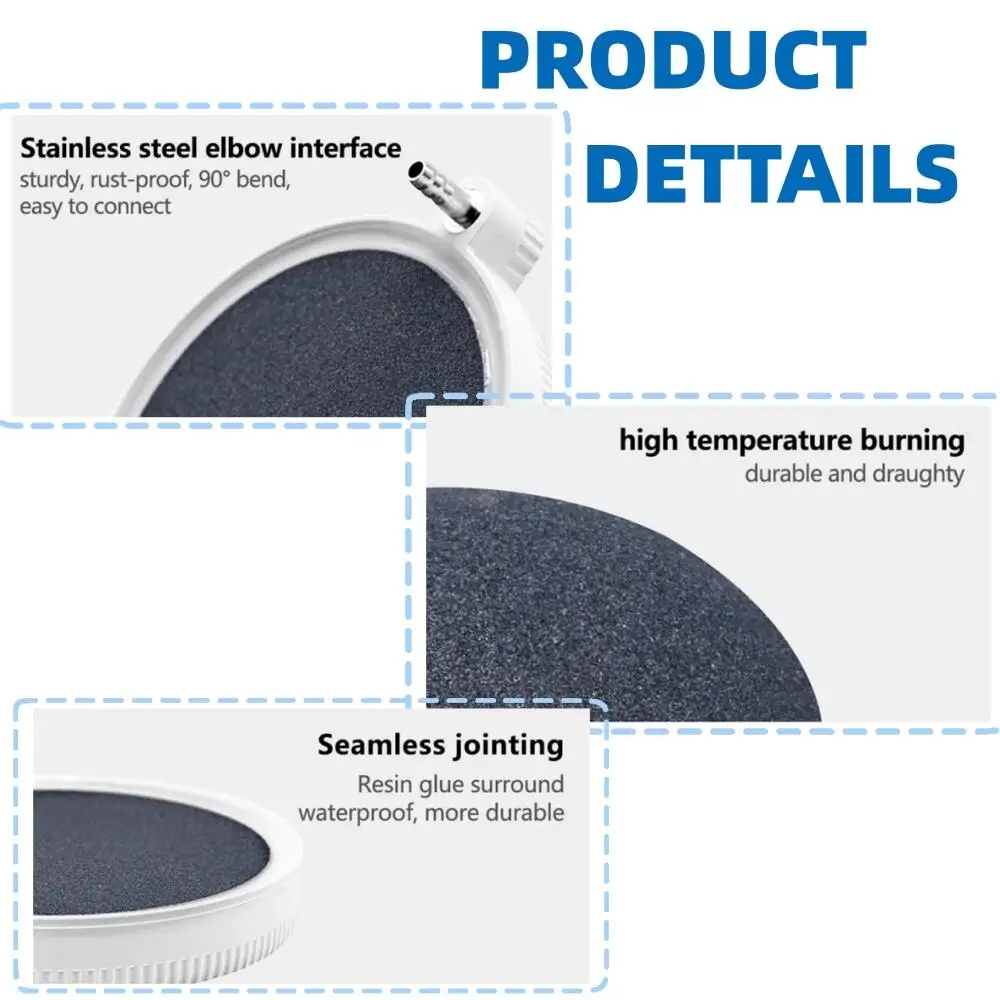 Air Stones for Aquariums - Quiet Fish Tank Oxygen Aerator, Nano Ultra-High Dissolved Oxygen Diffuser Airstone Bubbler
