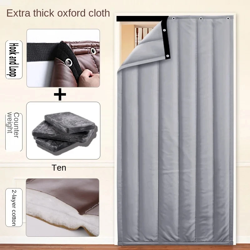 Household Thickened Windproof Wind Proof Thermal Insulation Cold Proof Partition Hanging Curtain Cotton Door Curtain In Winter