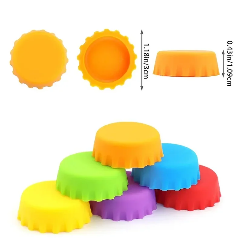 Silicone Beer Bottle Cap Preservative Bottle Random Color Cover Vinegar Soy Corktail Lid Wine Stopper Bar Tools Accessories