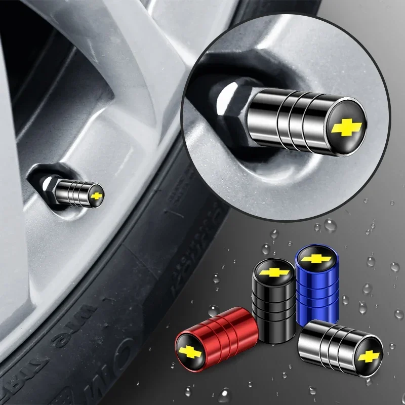 4Pcs Car Wheel Metal Valve Caps Auto Tire Air Stem Cover Bolt Cap for Chevrolet Cruze Captiva Z71 Trax Camaro Aveo Malibu Impala