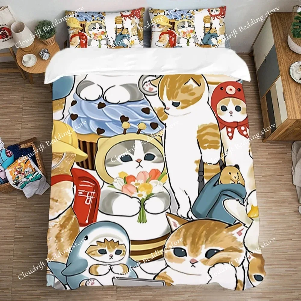 Quilt Cover Bedding Set Double Size Art Bed Linen Sets Pillowcase Duvet Covers FUN Many Kitty Cute Fashion Comforter Queen Home0