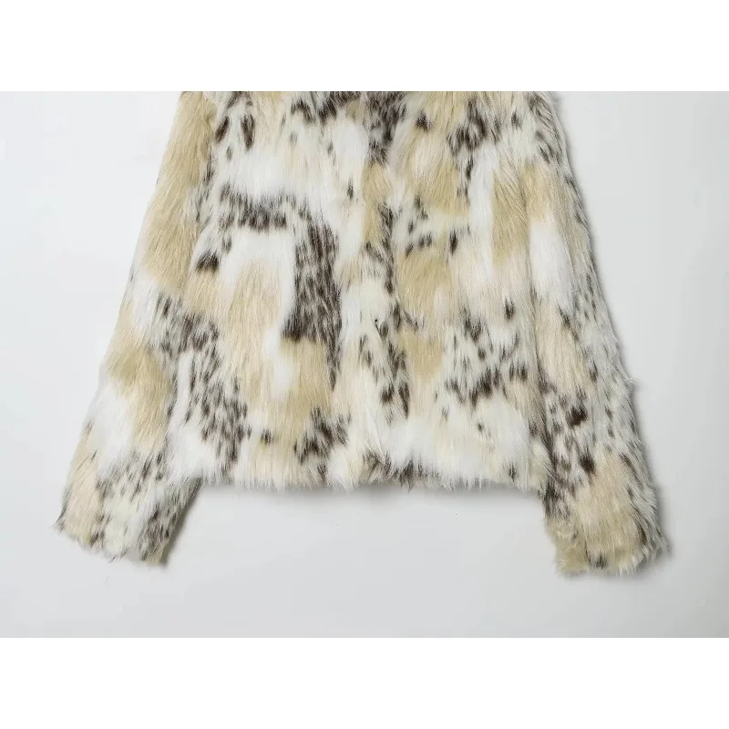 Casual leopardo jaquetas de pele do falso feminino manga longa botões jaquetas soltas moda 2025 outono inverno grosso quente outwears