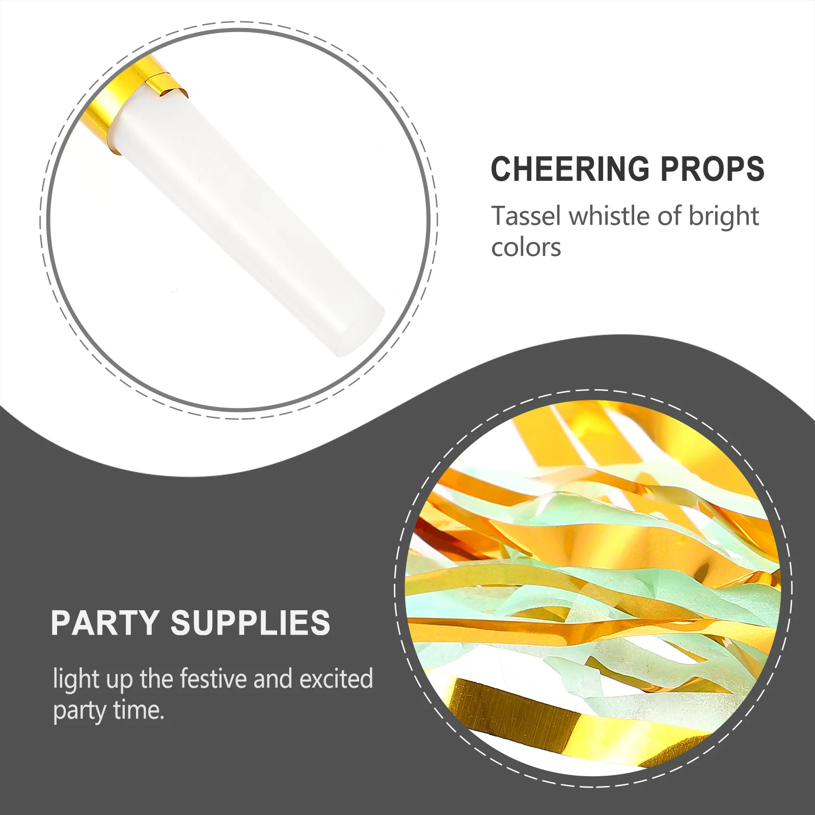 

18 Pcs Tassel Whistles Bright Plastic Party Cheering Blowouts Supplies Noisemakers Favor Kids Adult Halloween Wedding Carnival