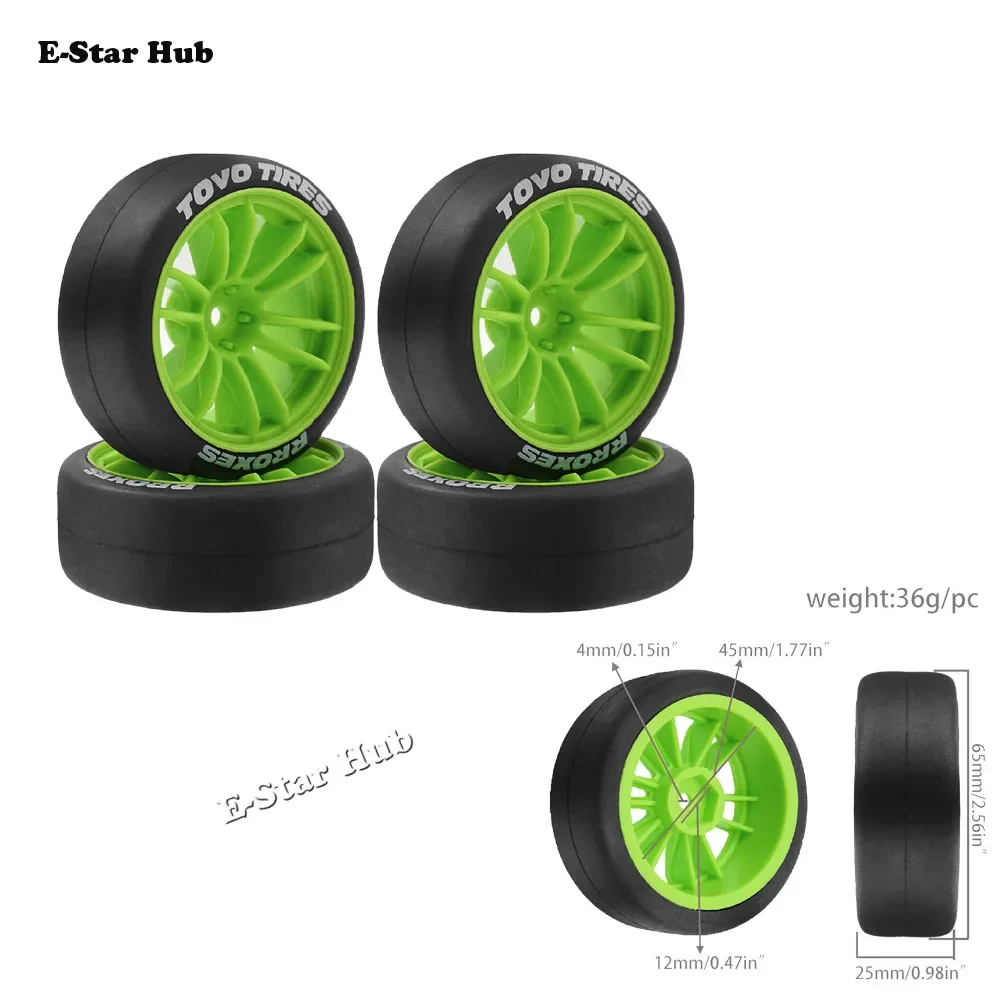 

4pcs RC Drift Tires Plastic Wheels 12mm Hex for 1:10 MST Tension Tire XV02 Tamiya TT01 KYOSHO Hpi Sakura YOKOMO