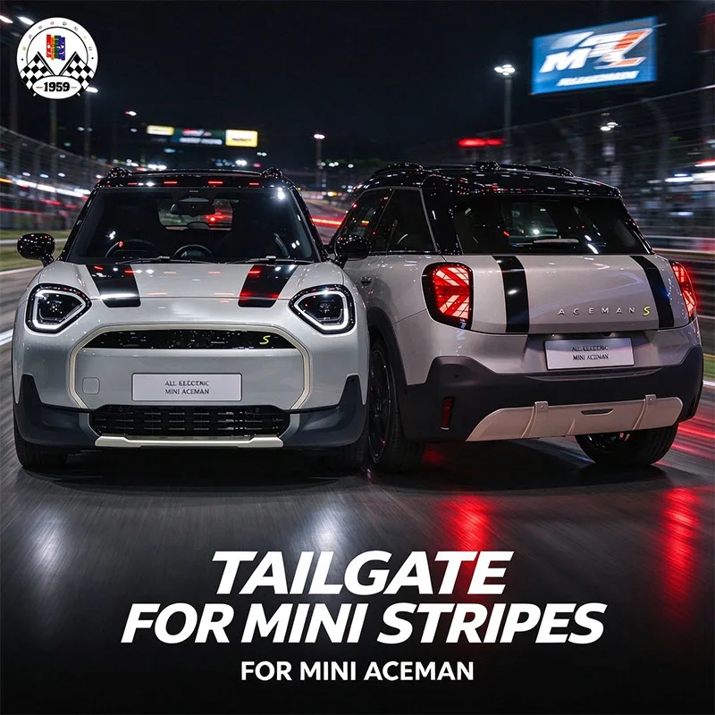 Pre-Cut Racing Livery Sticker For Mini Aceman J05 Electric Car Side Skirt Hood Rear Stripes Vinyl Decals Exterior Modification