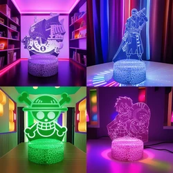 One Piece Figures Zoro Luffy Anime Sex Figurine LED Night Lights Action Figure 3D Lamp Color Changing Toys Doll Usopp Xmas Gifts