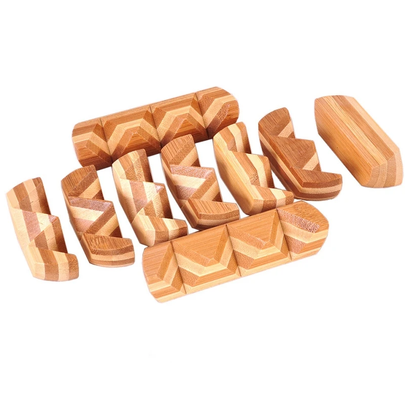 New 3D Wooden Luban Lock Puzzle Game Adult Kids Toys Kong Ming Lock Puzzles Unlock Decryption Brain Teaser Toy