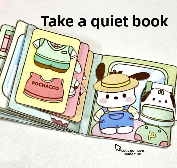 كتاب هادئ مصنوع يدويًا من سانريو، سلسلة كاملة لتخفيف التوتر بدون قطع، هدية لطيفة للعطلات مصنوعة يدويًا للطلاب